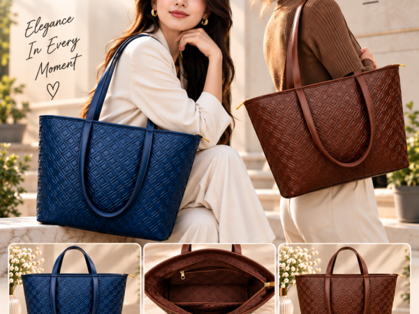 Navy and Brown Quilted Collection